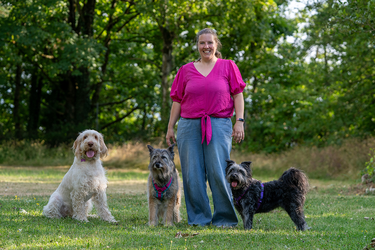 Lena Scheu Lena Scheu mit Mira, Fizzi und Cara © Foto: XXX